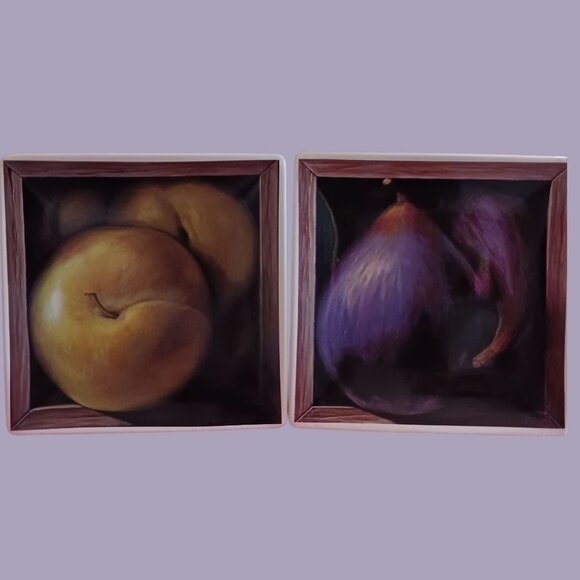 CIC by Jay Mercado Set Of 4 Ceramic Fruit-Themed Square Plates - Picture 7 of 13